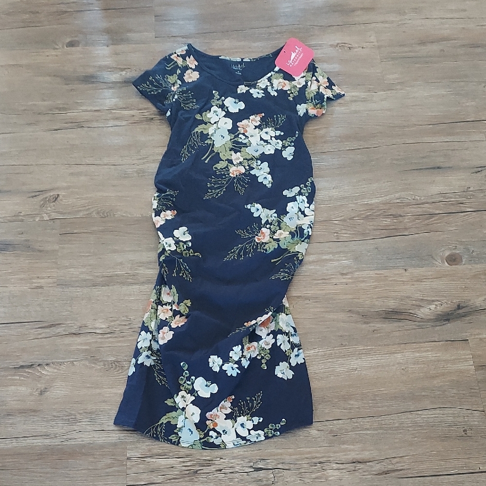 Isabel Maternity Floral Navy Dress